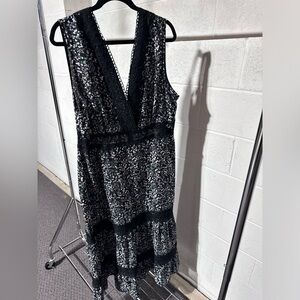 Floral Black Lace Dress